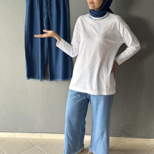 Püsküllü Yazlık Kot Pantolon
